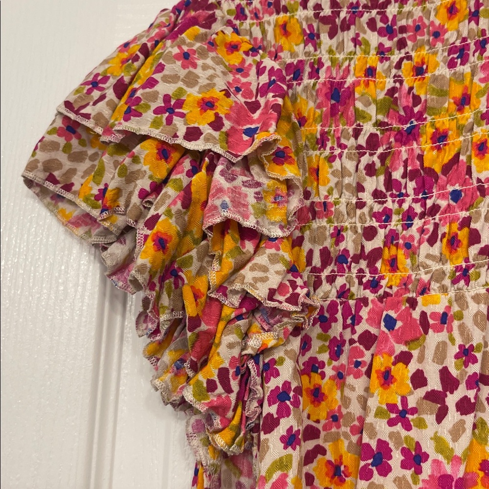 Democracy Pink and Orange Floral Blouse, XL new - Picture 6 of 8